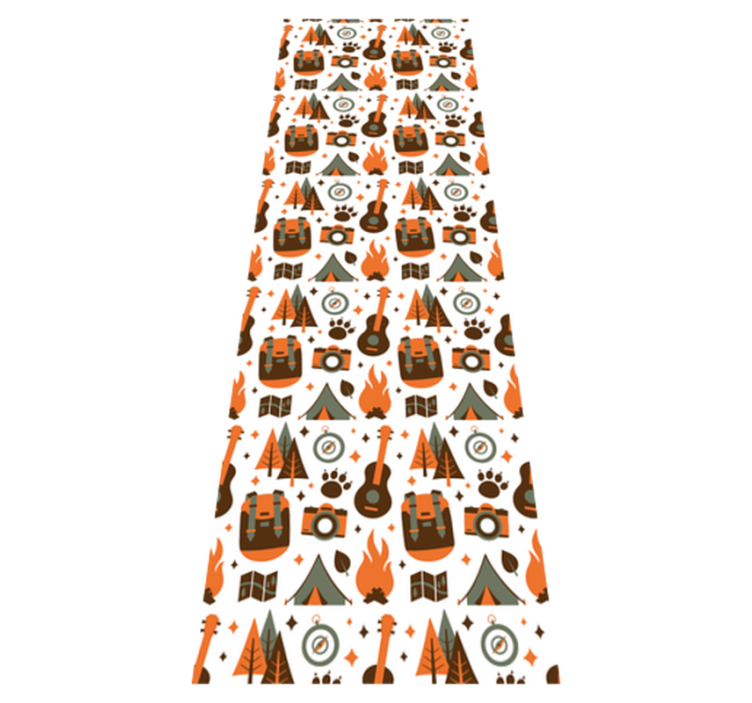 Bedroom vinyl rug mountains bear wooden fire - TenStickers