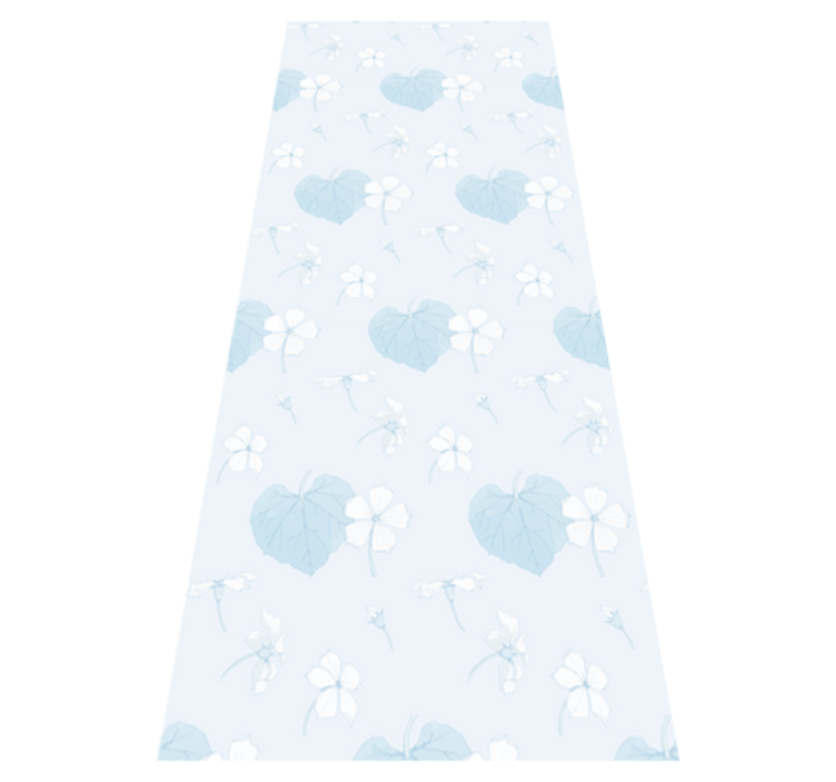 Bedroom vinyl rug with 80's scenic floral blue design - TenStickers