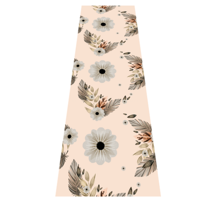 Bedroom vinyl rug with pink and black floral design - TenStickers