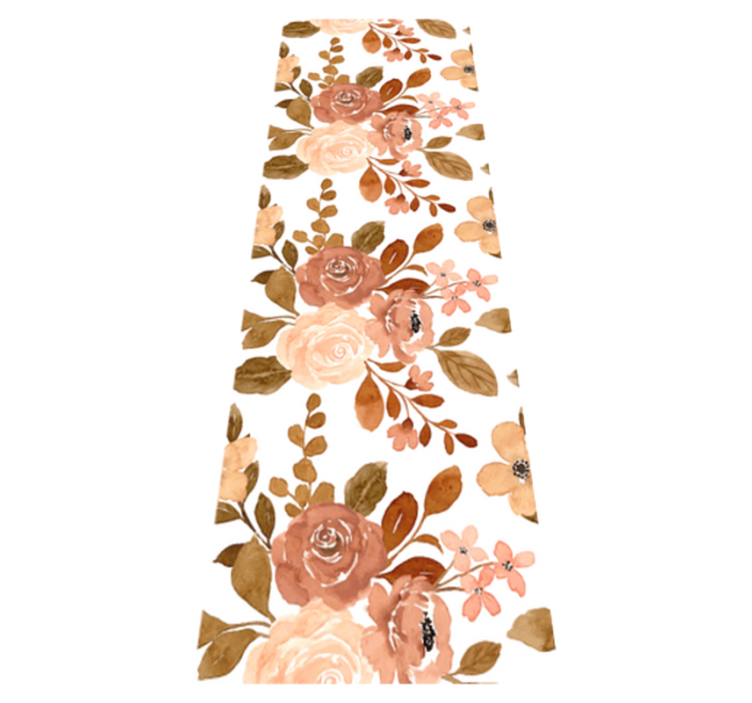 Bedroom vinyl rug with elegant pink pastel flowers - TenStickers