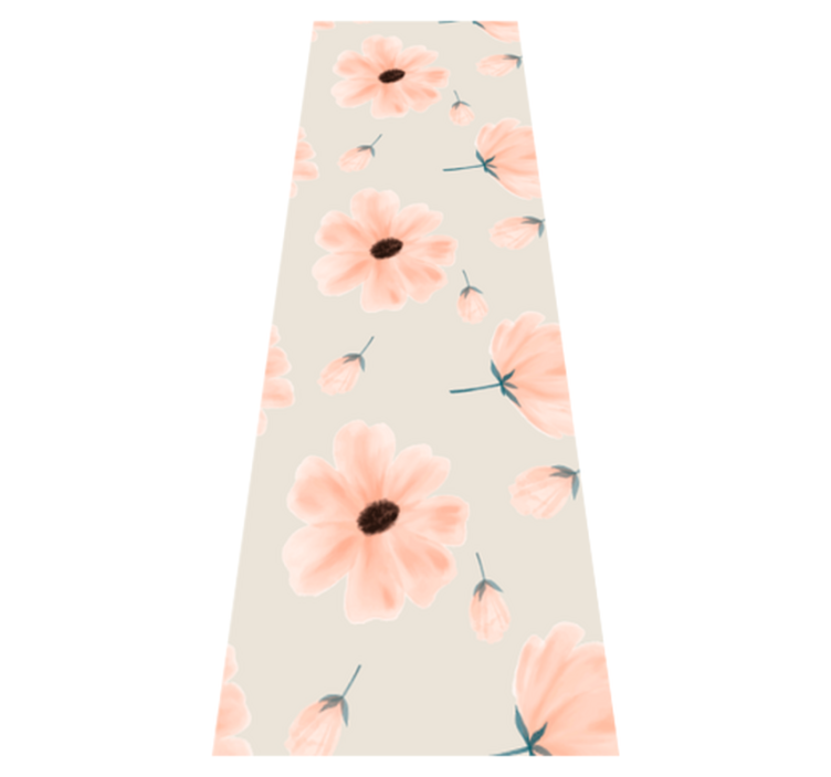 Bedroom vinyl rug with large floral watercolor design - TenStickers