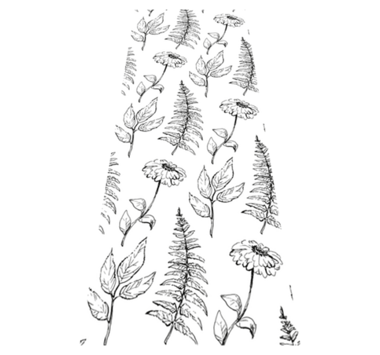 Bedroom vinyl rug with minimalist black and white tulips - TenStickers