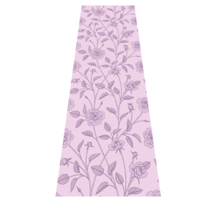 Bedroom vinyl rug with purple vintage rose painting - TenStickers