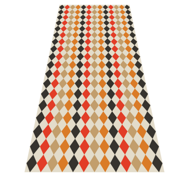 Bedroom vinyl rug with retro 80s diamond pattern - TenStickers