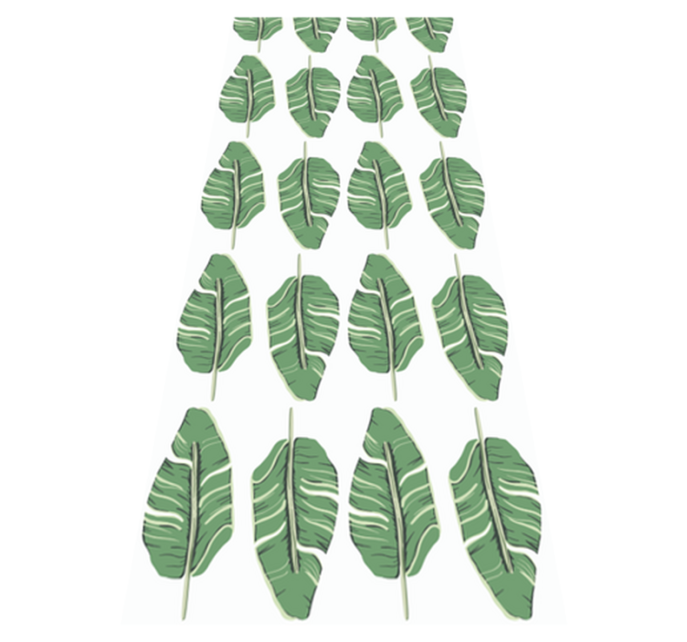 Bedroom vinyl rug with nordic green leaf design - TenStickers