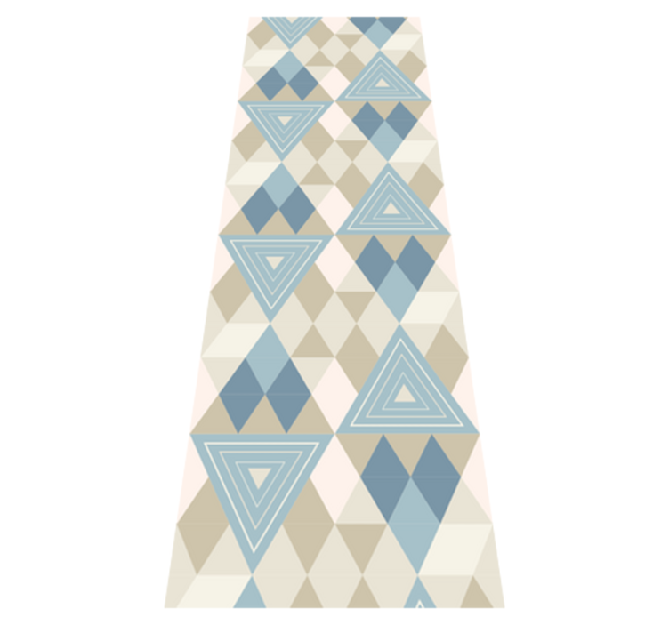 Bedroom vinyl rug nordic geometric blue pattern - TenStickers