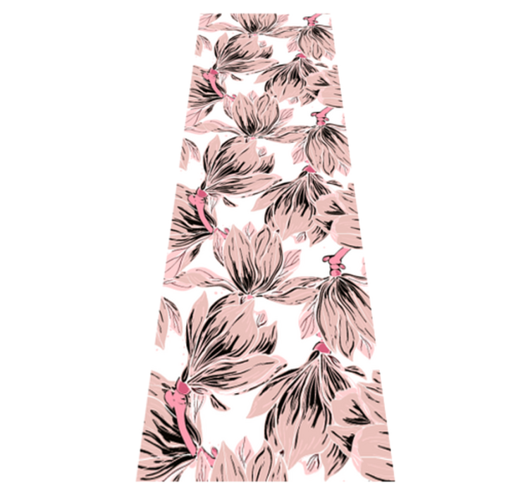 Bedroom vinyl rug with close-up pink and white magnolias - TenStickers