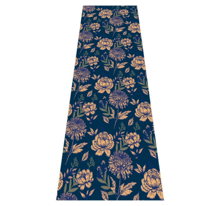 Bedroom vinyl rug in french provincial blue and yellow - TenStickers