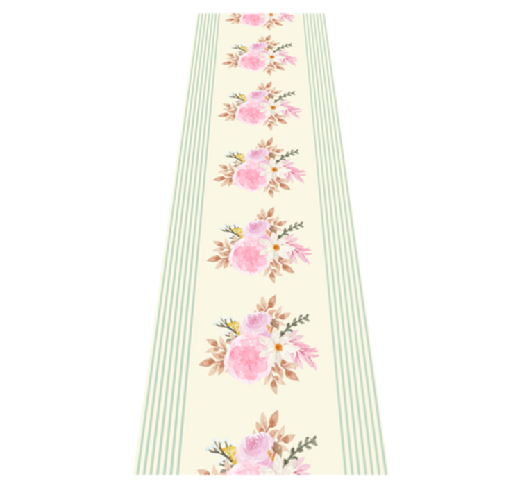 Bedroom vinyl rug with french provincial stripes and florals - TenStickers