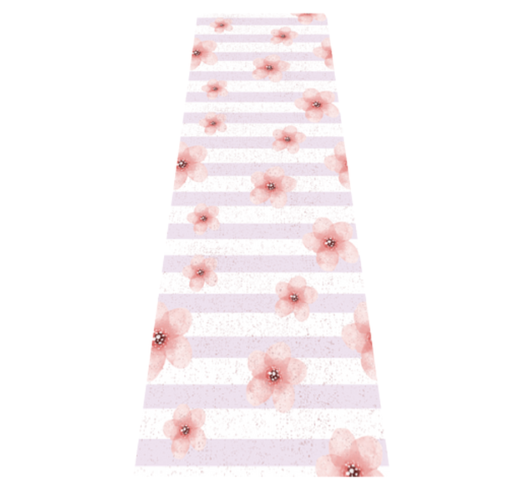 Shabby chic bedroom vinyl rug with vertical pink lines - TenStickers