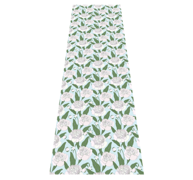 Bedroom vinyl rug with white flowers pattern - TenStickers