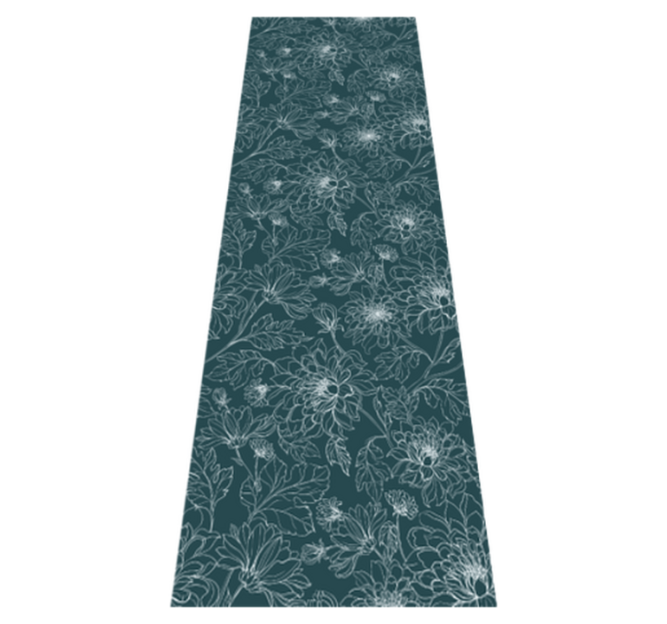 Bedroom vinyl rug grandmillenial white flowers - TenStickers