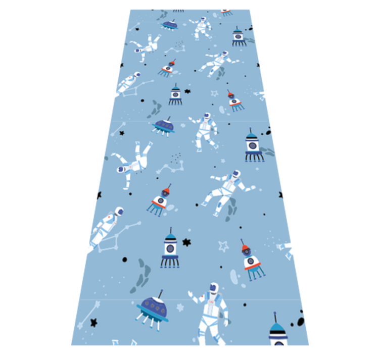 Bedroom vinyl rug with astronauts and spaceships - TenStickers