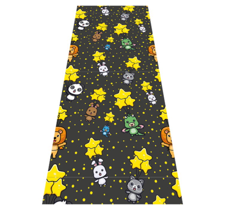 Bedroom vinyl rug with cute animals on balloons - TenStickers