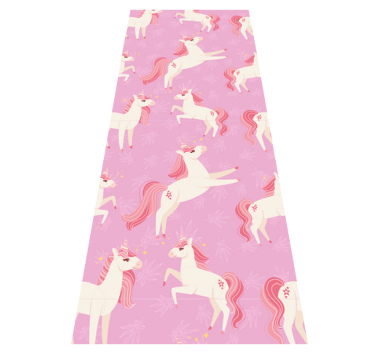 Pastel unicorns with plants bedroom vinyl rug - TenStickers