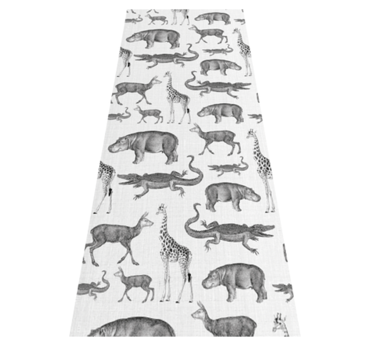 Bedroom vinyl rug with safari animals and trees - TenStickers