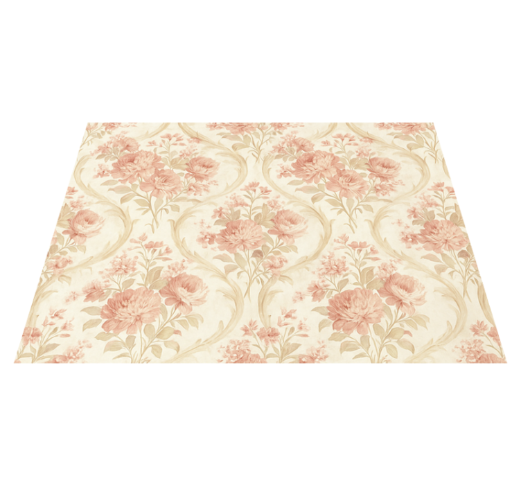 Bedroom vinyl rug with vintage light washed flowers - TenStickers