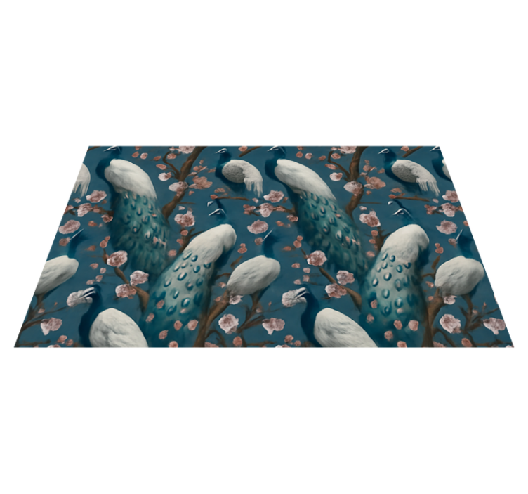 Bedroom vinyl rug elegant beautiful peacocks - TenStickers