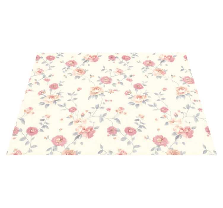 Bedroom vinyl rug with textile floral print - TenStickers