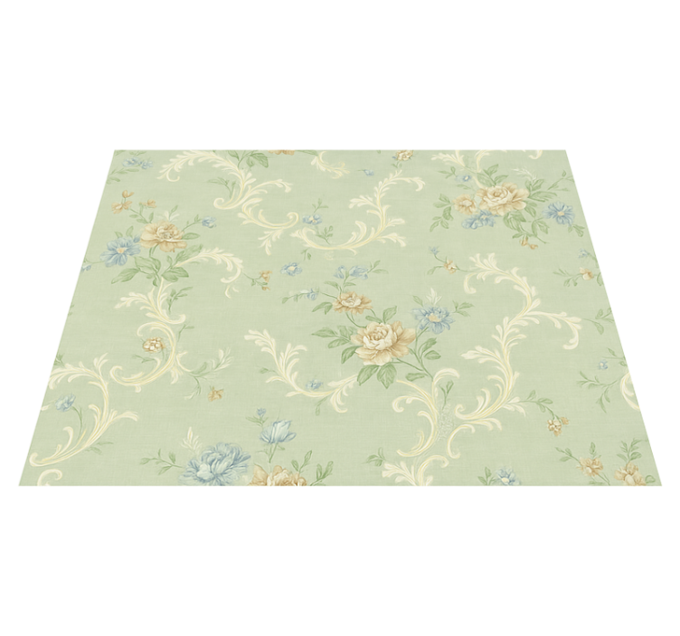 Bedroom vinyl rug with antique floral pattern - TenStickers