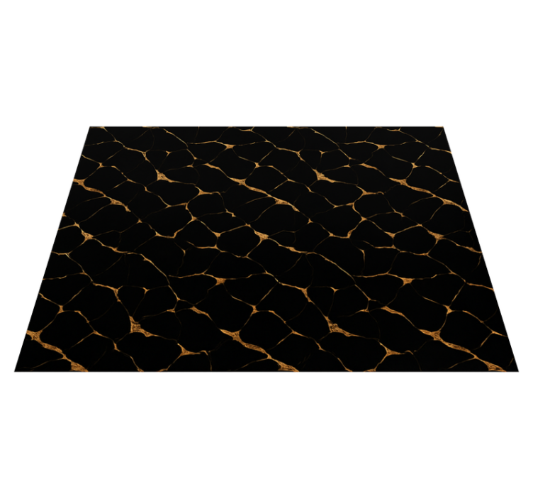 Bedroom vinyl rug in black marble with gold veins - TenStickers