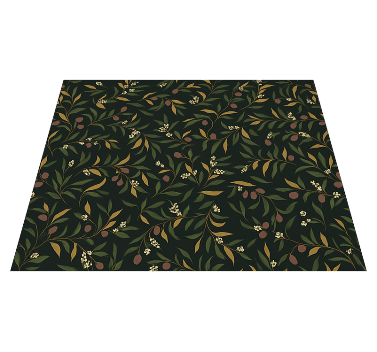 Bedroom vinyl rug with simple floral pattern - TenStickers