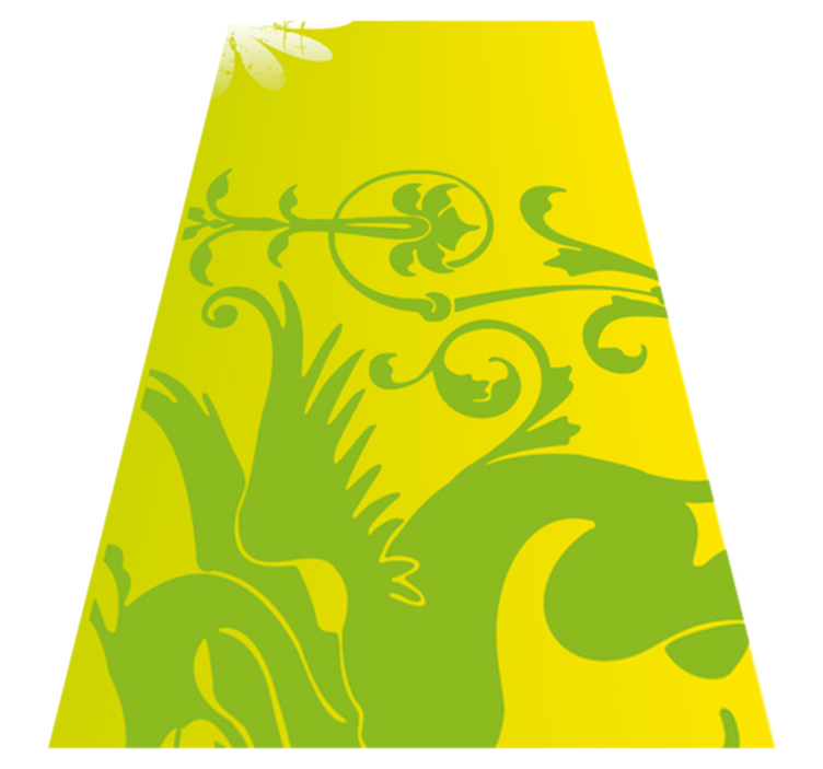 Bedroom vinyl rug green dragon decor - TenStickers