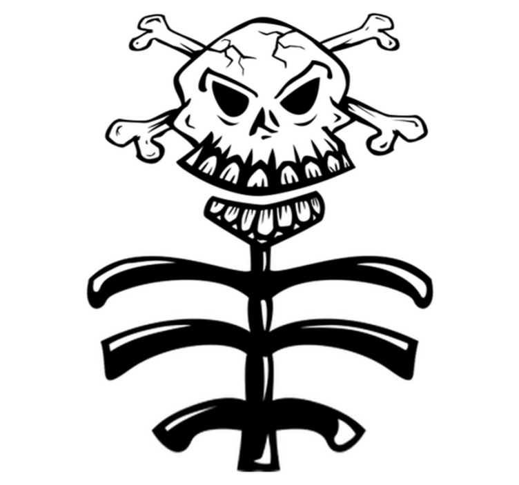 Bedroom vinyl rug skull and trunk decor - TenStickers