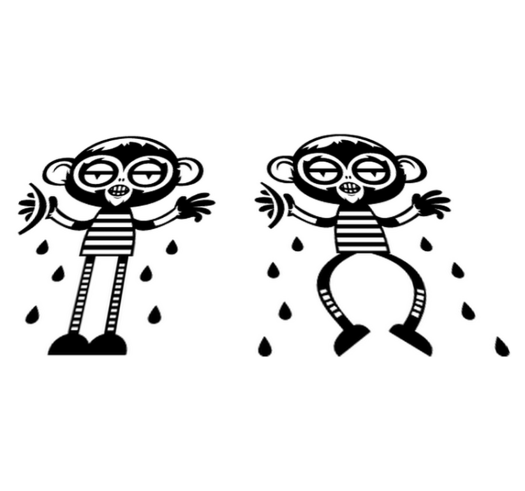 Bedroom vinyl rug monkey couple decorative vinyl - TenStickers