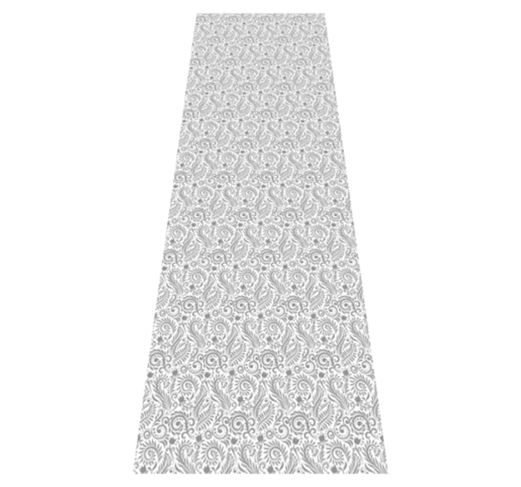Ornamental flowers vintage office vinyl rug - TenStickers