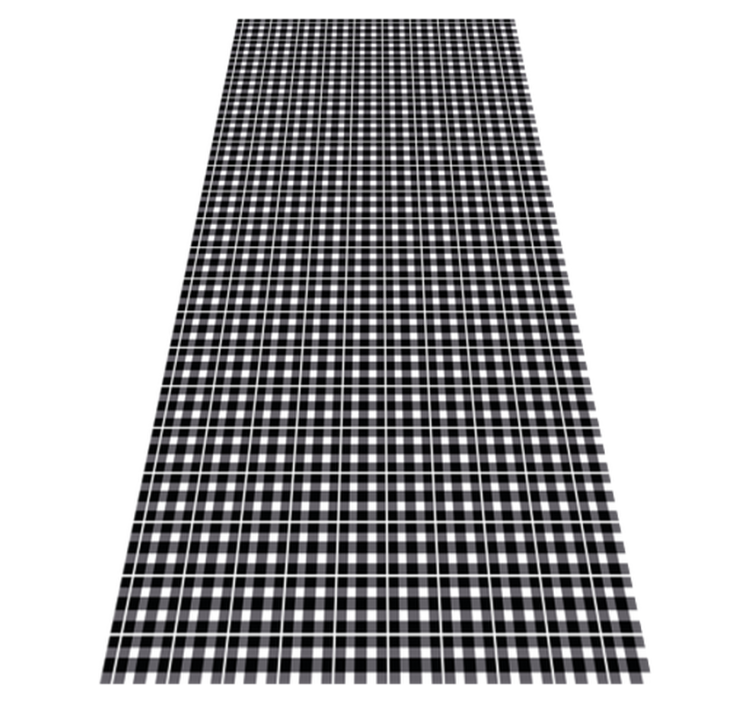 Office vinyl rug in black and white gingham - TenStickers