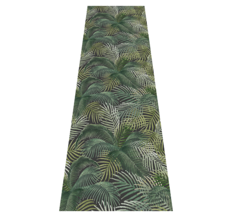 Office vinyl rug green palm leaves design - TenStickers