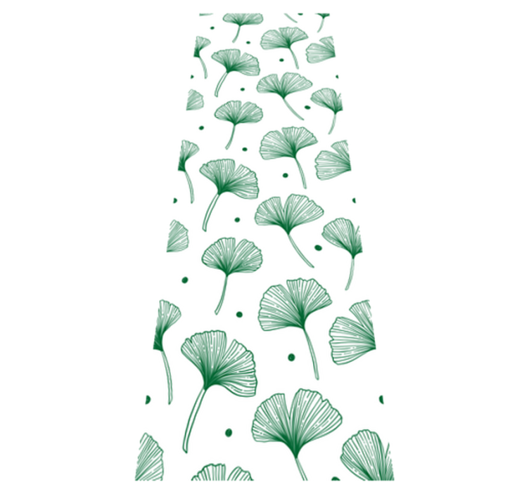 Office vinyl rug with large green ginkgo leaves - TenStickers