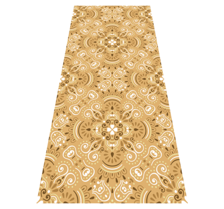 Vintage beige ornamental pattern bedroom vinyl rug - TenStickers