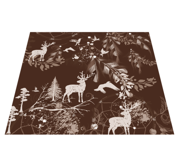 Bedroom vinyl rug with decorative deer design - TenStickers