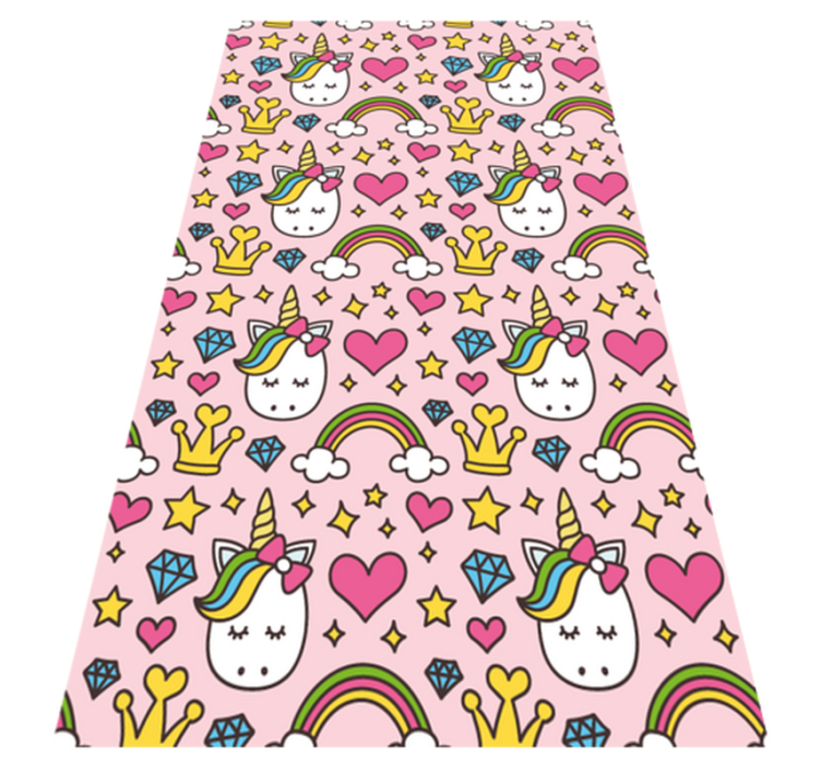 Cute rainbows and unicorns bedroom vinyl rug - TenStickers