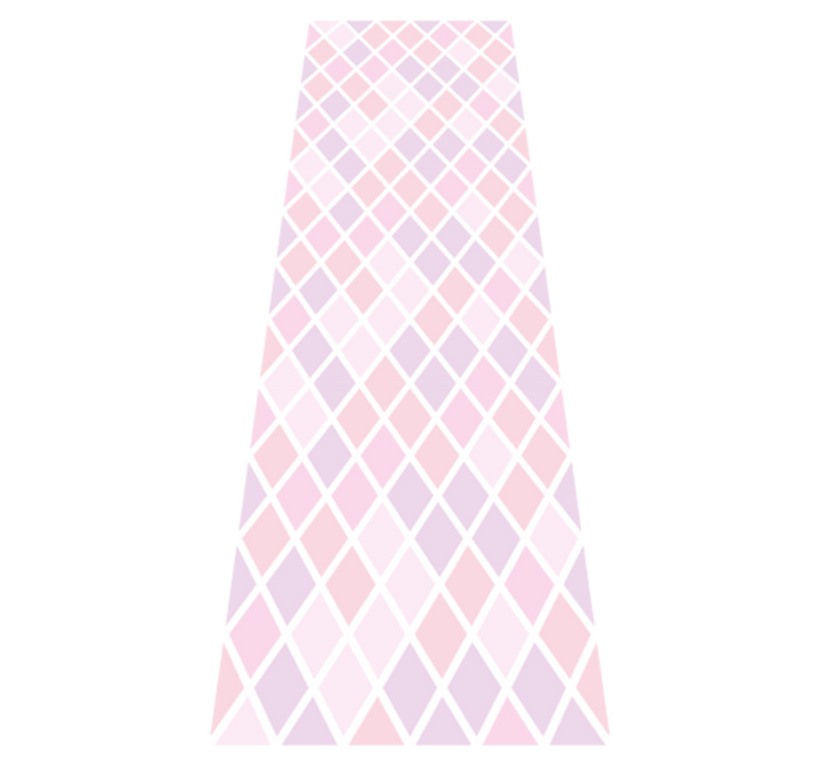 Bedroom vinyl rug in pink and white rhombuses - TenStickers