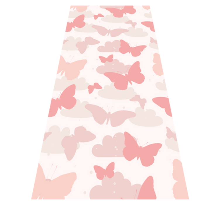Bedroom vinyl rug with pastel butterfly design - TenStickers