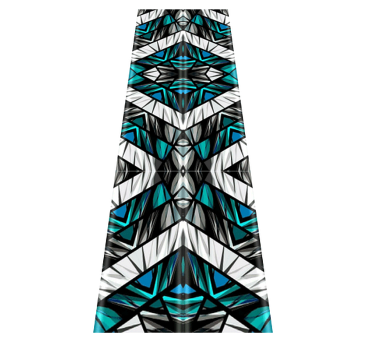 Bedroom vinyl rug in cool black, blue, and white graffiti - TenStickers