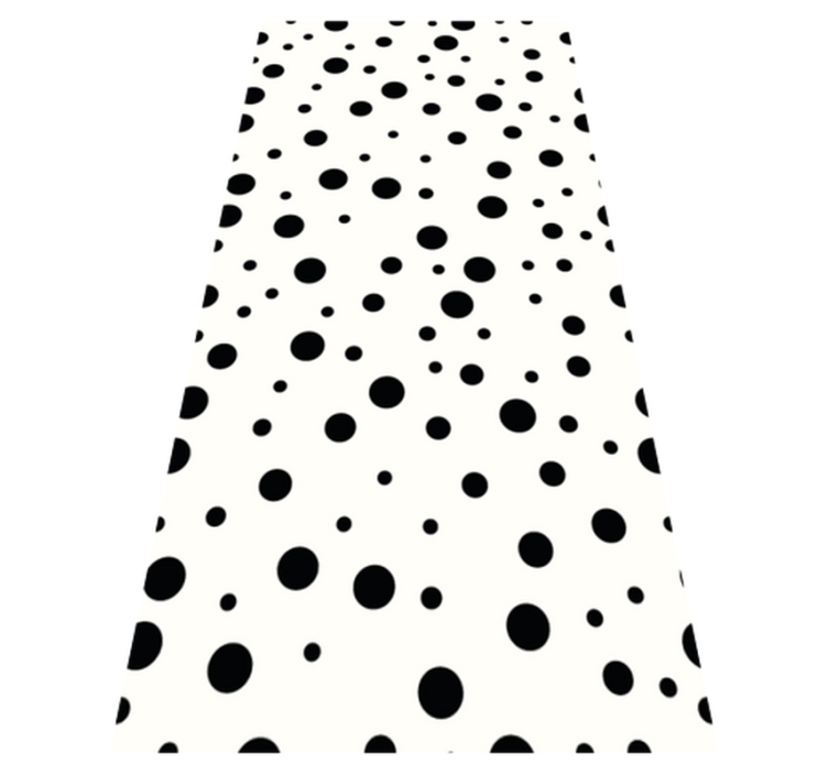 Bedroom vinyl rug in black and white polka dots - TenStickers