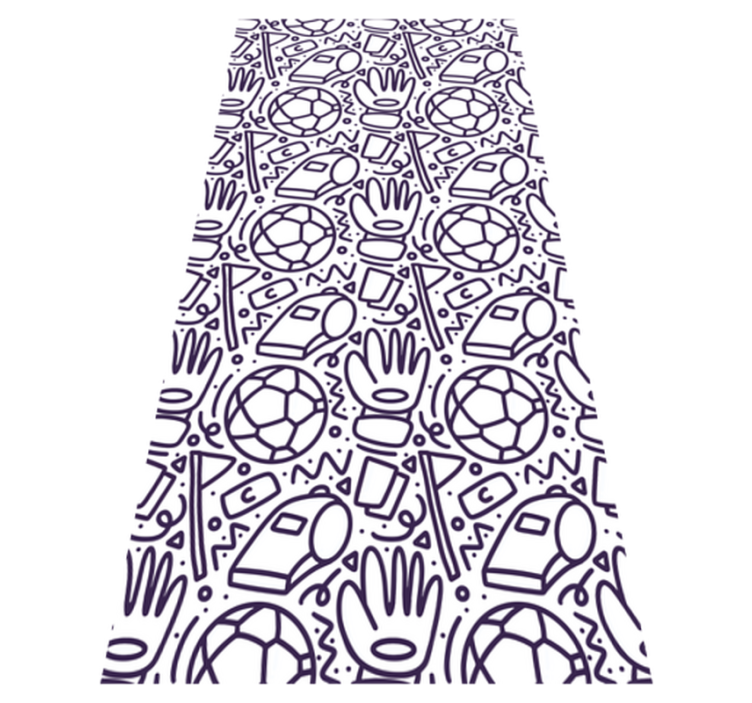 Sport doodle design bedroom vinyl rug - TenStickers