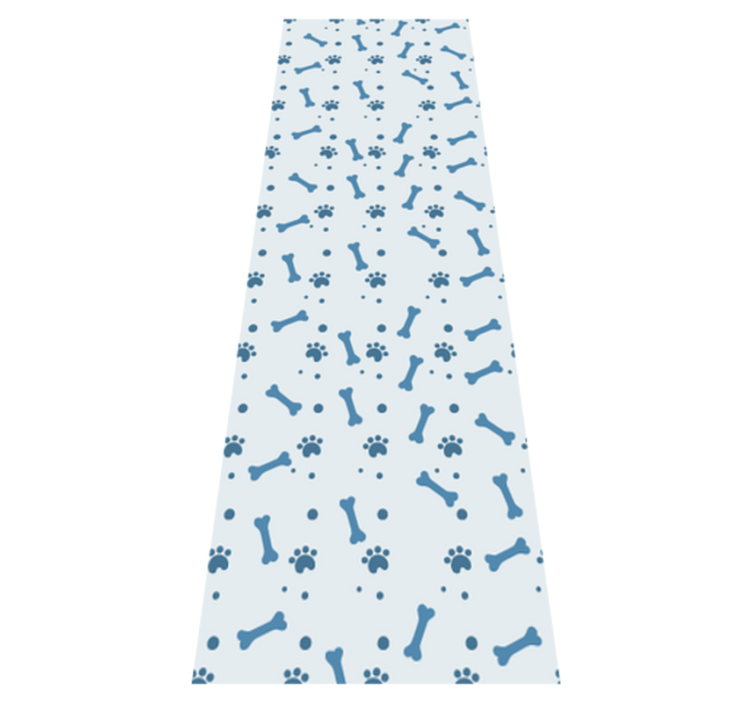 Bedroom vinyl rug with blue dog bone pattern - TenStickers
