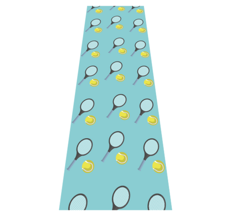 Bedroom vinyl rug with tennis racket and ball design - TenStickers