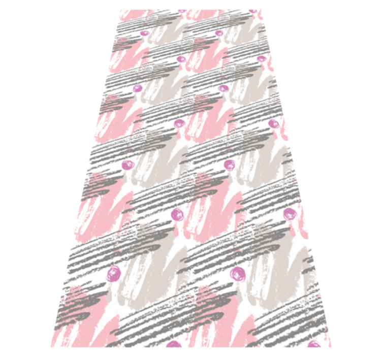 Bedroom vinyl rug in pink and grey strokes - TenStickers