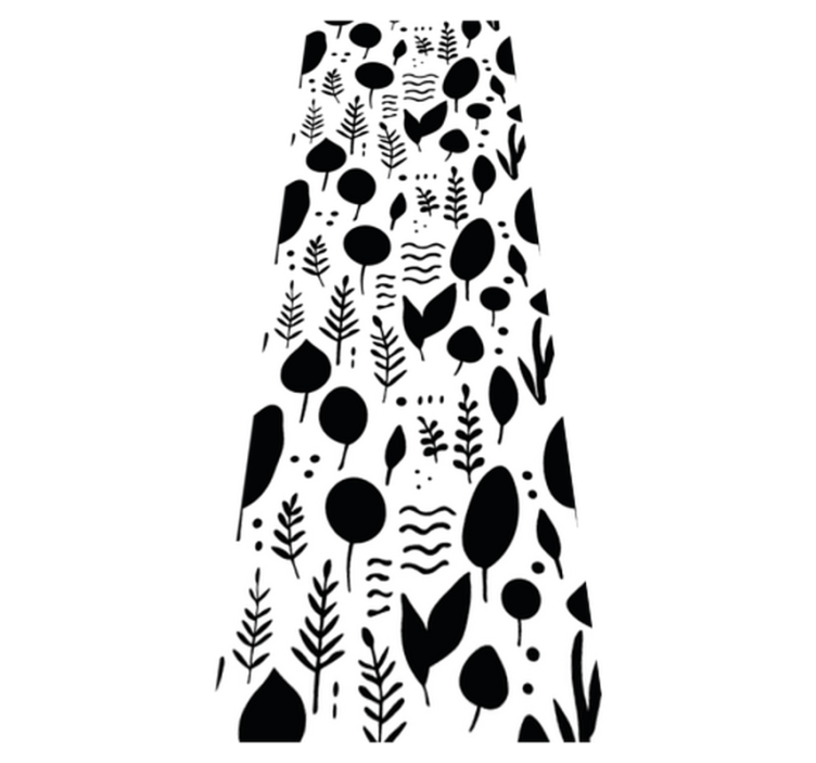 Bedroom vinyl rug with black and white nature images - TenStickers