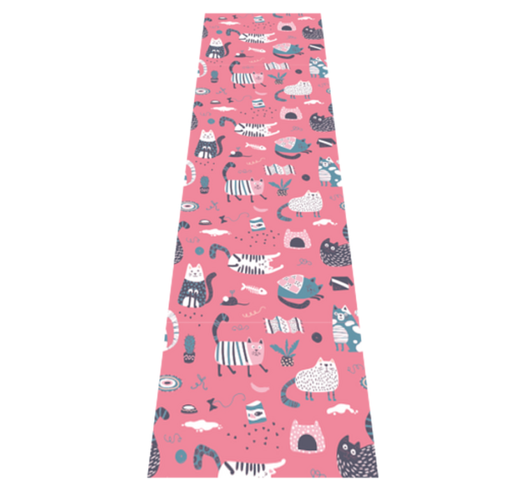 Bedroom vinyl rug nordic cats - TenStickers