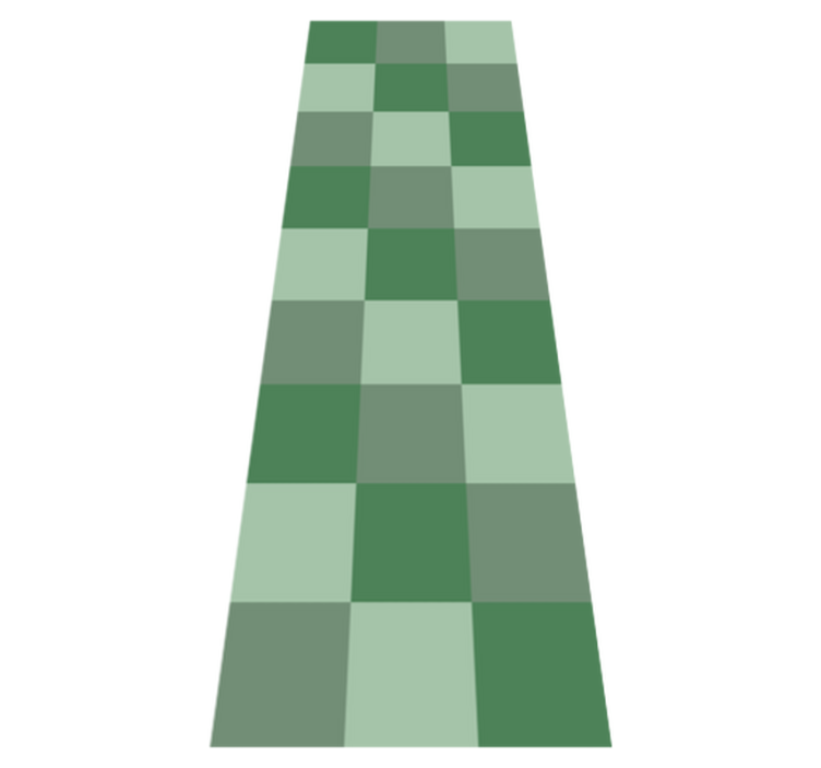 Bedroom vinyl rug in green tile tones - TenStickers