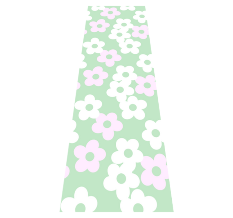 Green floral bedroom vinyl rug - TenStickers