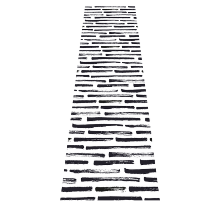 Bedroom vinyl rug with vintage black lines on white - TenStickers