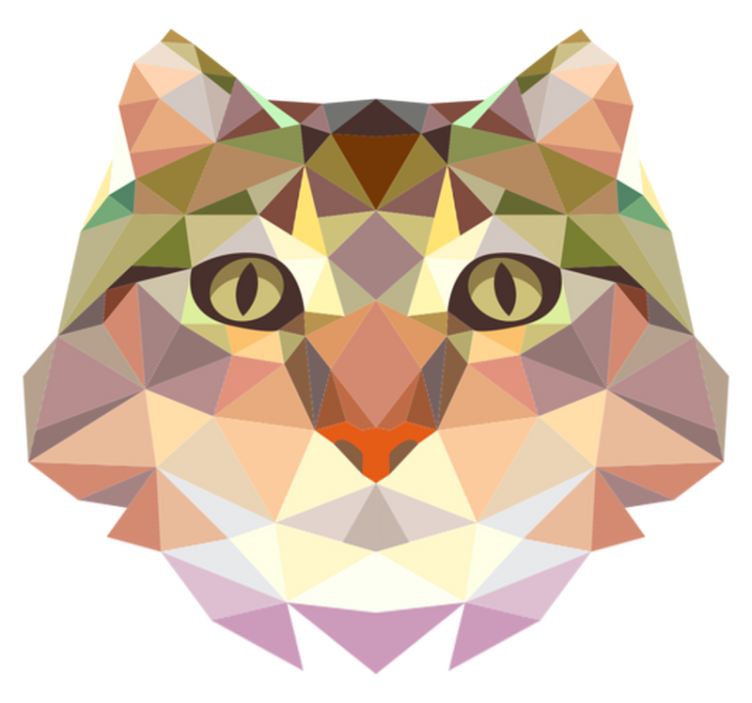 geometric feline animal mat - TenStickers